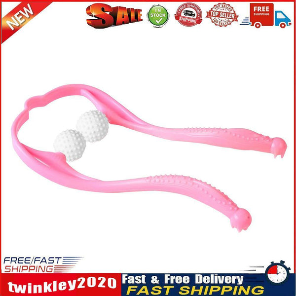 Manual Cervical Spine Massager Massage Pain Relief Neck Roller (Pink) Newly