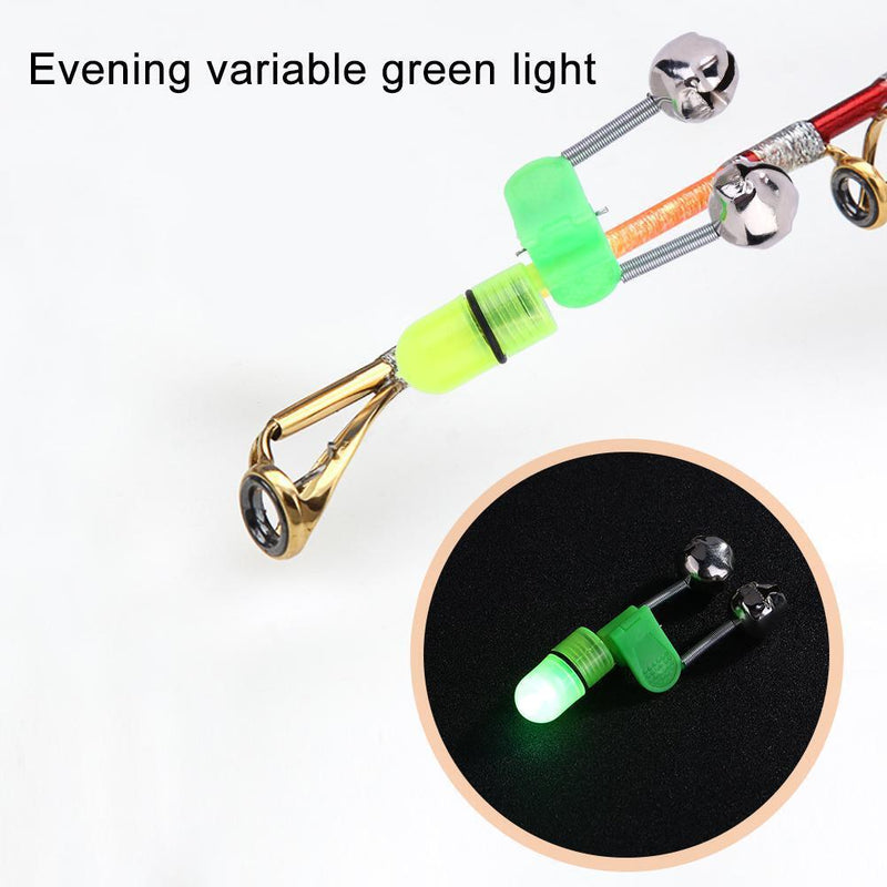 1pc Fishing Bells Alarm Clip Night Fishing Rod Tip LED Light Double Ring Bell