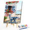 Frameless Oil Paint By Numbers Seaside Garden DIY Canvas Picture Craft Kit