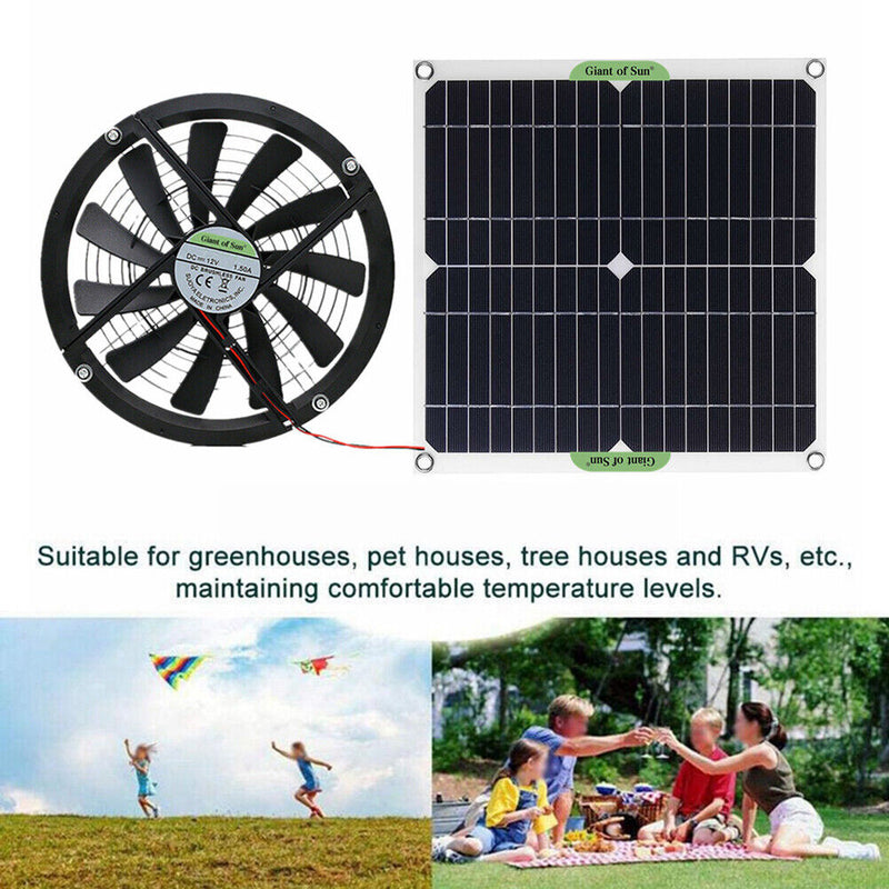 20W 12V Exhaust Fan Outdoor Chicken House Mini Solar Panel Ventilator Fan
