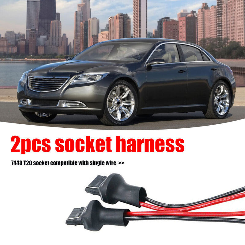7440 T20 Car Turn Signal Light Bulb Socket Male Adapter Wire Connector 2 Pack
