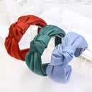 Solid Color Hair Bands Hair Accessories Cross Knot Hair Hoop Satin Head Band