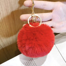 Portable Plush Fur Pom Ball Keychain Faux Rabbit Fur Ball Backpack Pendant