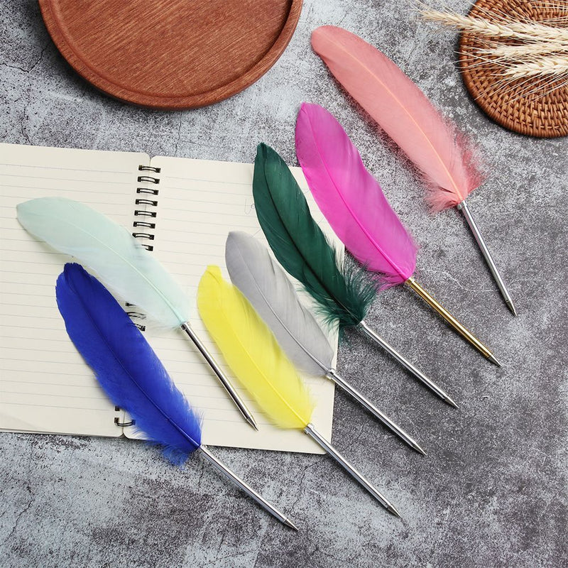 Stationery Smooth Colorful Feather Pen Signature Ballpoint Pens Writing Tool