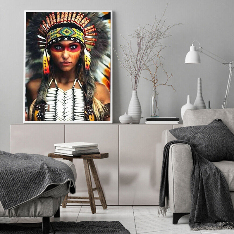 DIY Diamond Painting Indians 5D Full Round Diamond Mosaic Home