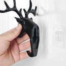 5pcs Self-Adhesive Wall-Mounted Hook Antler Horns Hanger Wall Rack(Black)