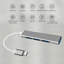 USB C HUB USB 3.0 Type-C Hub 4 Ports Splitter Adapter for PC (C809 Grey)