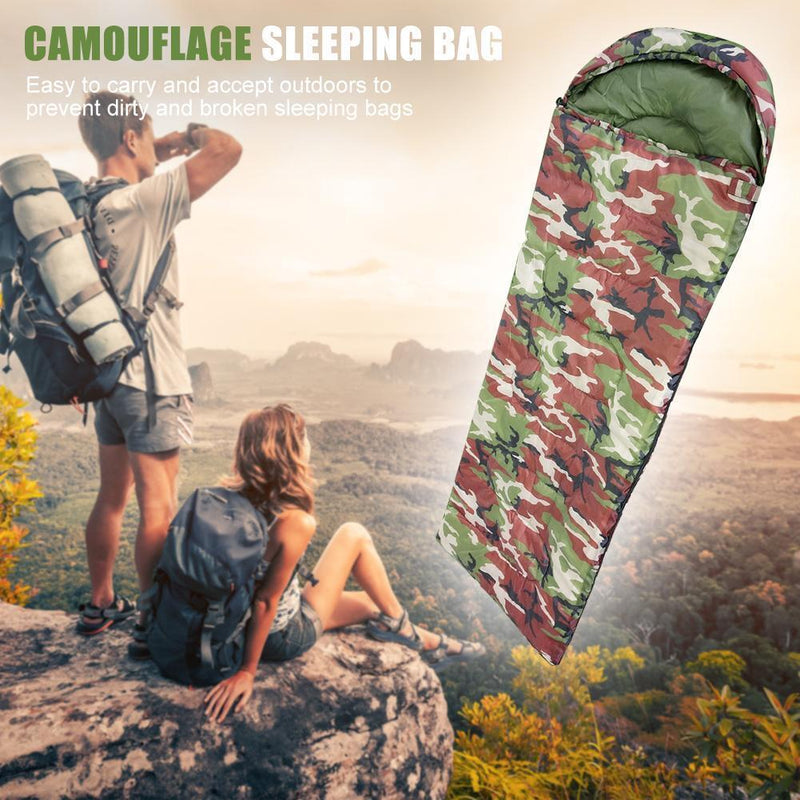 Outdoor Camping Envelope Sleeping Bags Print Sleeping Bag (Army Green Camo)