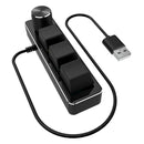 USB RGB Copy Paste Keyboard 3 Keys 1 Knob Programmable Custom Keypad for De