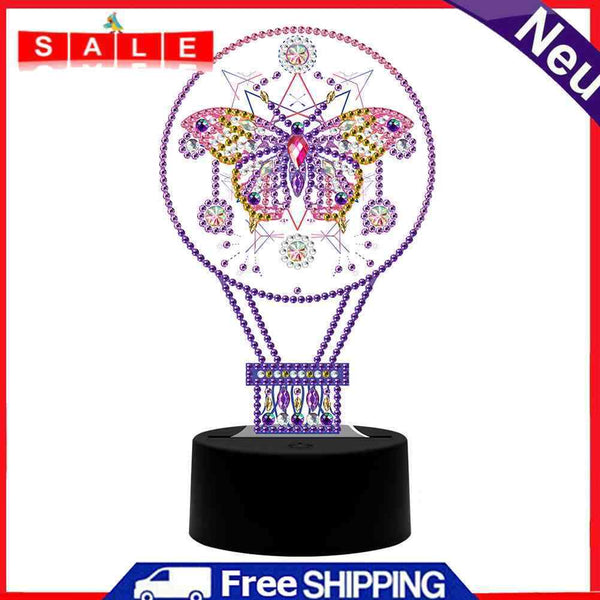 DIY Diamond Painting LED Light Fantasy Butterfly Night Lamp Needlework Decor