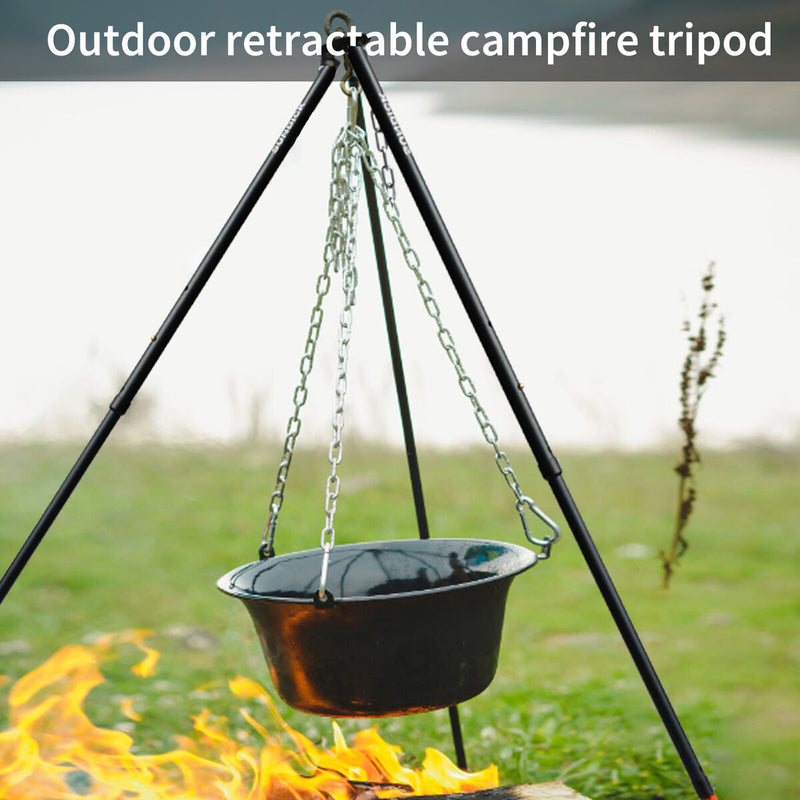 SUNDICK Campfire Tripod Barbecue Grill Hanging Tripod for Outdoor Picnic Cooking