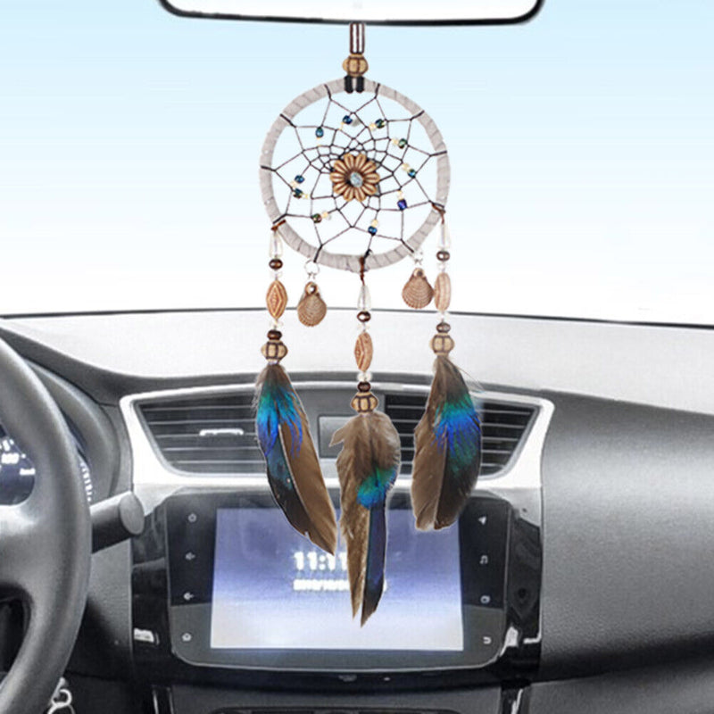 Feather Wind Chimes Dream Catcher Car Pendant Hanging Adornment Handmade Gi