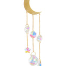 Hanging Crystal Light Catcher Metal Moon Sun Garden Wall Wind Chime (61) Newly