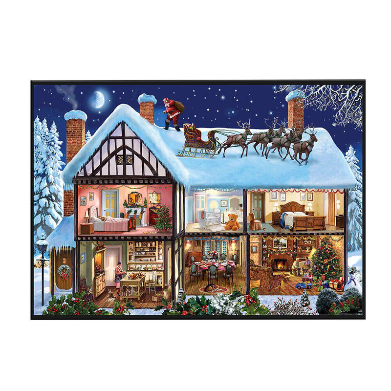 Full Cross Stitch Eco-cotton Thread 11CT Printed Snow House Still Life Craft Kit