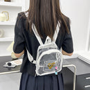 Transparent Backpack Waterproof Letter Love PVC Women Fashion Students Schoolbag