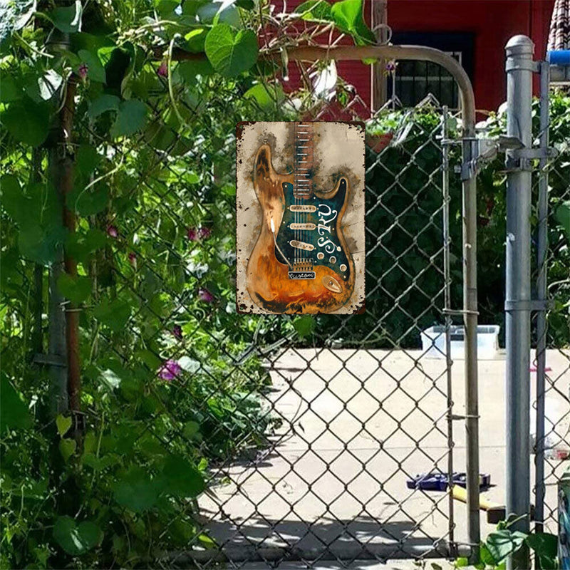 #A Retro Guitar Metal Plate Tin Sign Plaque for Bar Pub Club Cafe Home Decorat