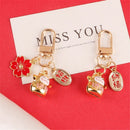 Car Key Chains Couple Gift Pendant Bag Ornaments Cartoon Keychains Lucky Cat