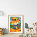 #A Full Drill Round Diamond Painting Farm Pumpkin Mosaic Kit Art Drawing Picture