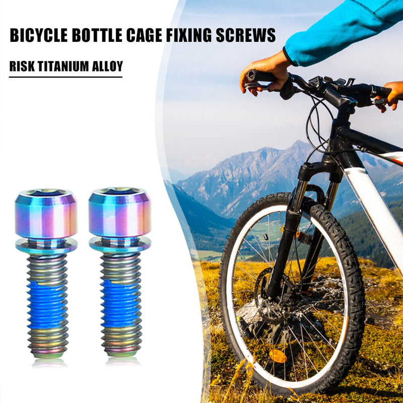 RISK 2pcs Bicycle Water Bottle Bolts Mountain Bike Air Pump Holder Fixed Scre