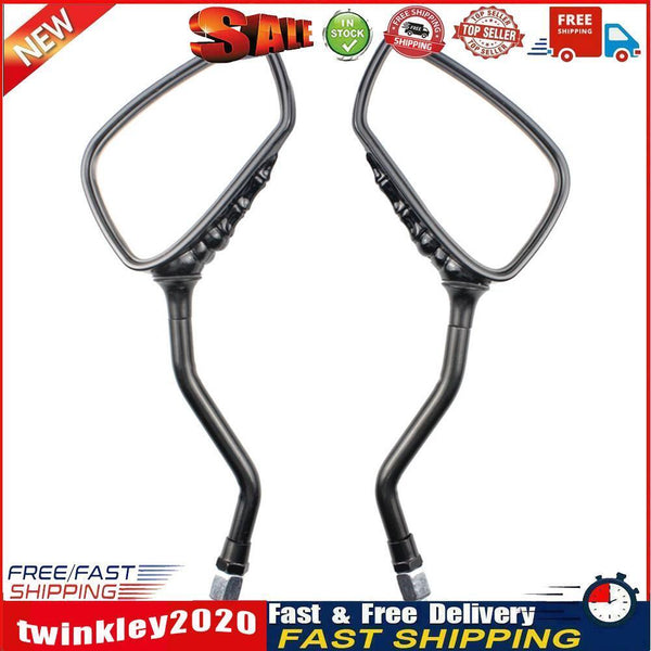Skeleton Hand Motorcycle Mirrors 10mm 8mm Thread Universal 1 Pair (Black) Newly