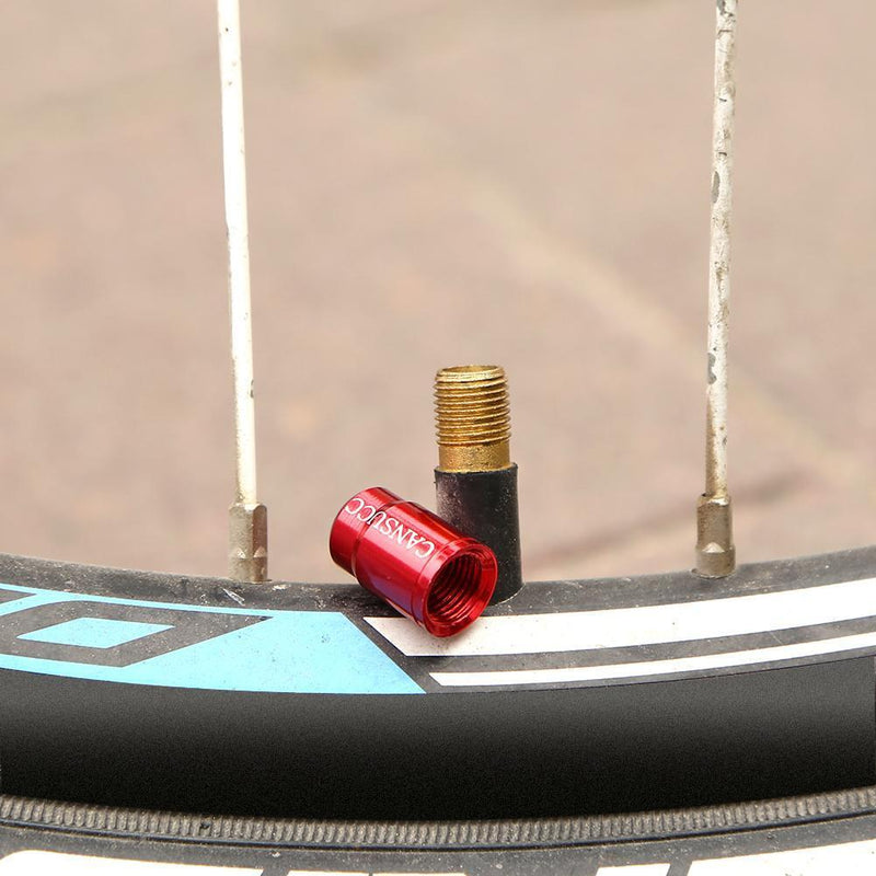 10pcs Aluminum Bicycle Tyre Tire Presta Valve Stem Caps Dust Covers (Red)