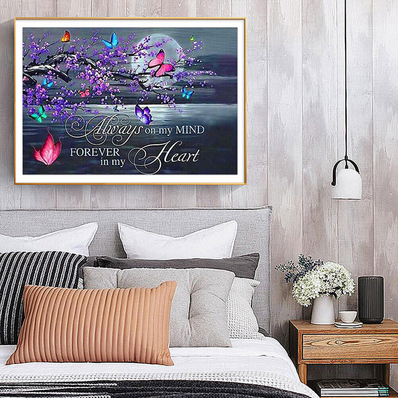 Letter Butterfly 5D DIY Full Square Diamond Painting Animal Mosaic Decor Artwork