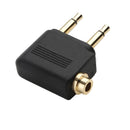 3.5mm Jack Audio Adapter for Airplane Travel Earphone Headphone (5pcs) Newly