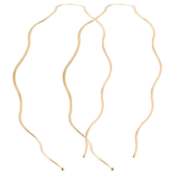 Elegant Geometric Thin Headbands Metal Headdress Hair Hoop Wave Bending