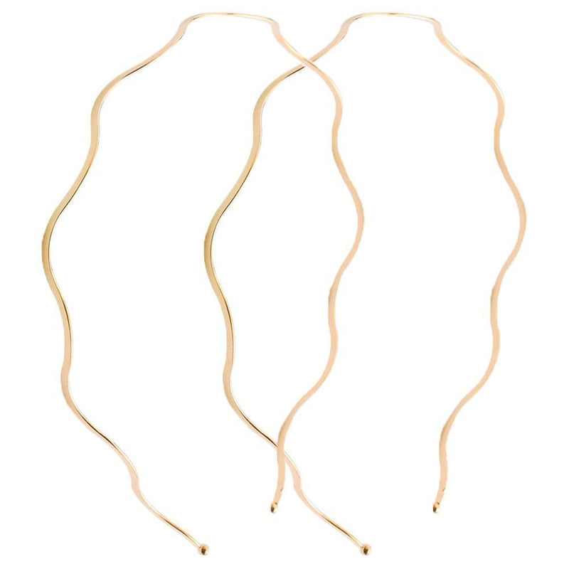 Elegant Geometric Thin Headbands Metal Headdress Hair Hoop Wave Bending