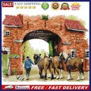 Partial Embroidery 14CT DIY Three Horses 2 Strand Kit Stamped Cross Stitch