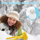 Snowball Maker Tool Snowman Shape DIY Snow Ball Tongs with Handle (Yellow) Newly
