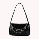 Fashion Women Casual Butterfly Chain PU Solid Color Small Shoulder Underarm Bags