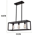 Ceiling Light Industrial Satin Nickel Finish Chandelier Farmhouse 3-Light