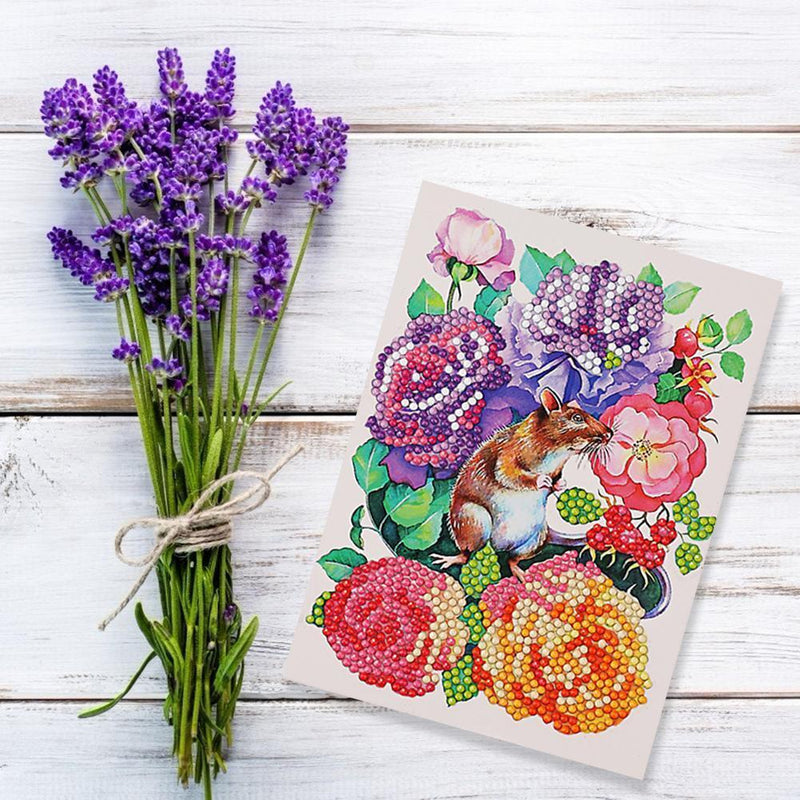 DIY Diamond Painting Greeting Cards Flowers Birthday Festival Blessing Gift