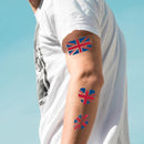 Union Jack Flag Face Tattoos British Jubilee Red White Blue Stickers*1 J3E8