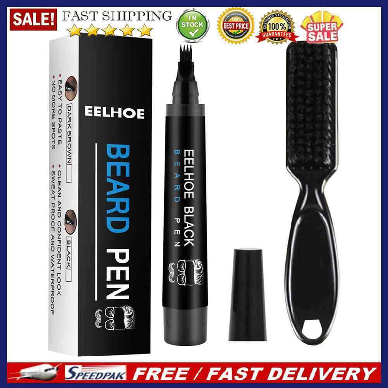 Beard Filler Enhancer Pen Pencil Waterproof Moustache Shaping Coloring Brushe