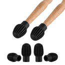 4pcs Silicone Drum Stick Practice Tip Head Drumstick Mute Damper (Black)