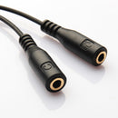 3.5mm Stereo Audio Join (Male, 2 Female) Mic Y Splitter Cable