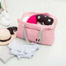 Solid Color Waterproof Foldable Travel Bags Portable Luggage Bag (Pink) Newly