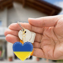 3pcs DIY Diamond Painting Keyrings Ukrainian Flag Key Chain for Bag Backpack Car