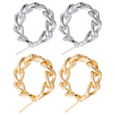 Wedding Jewelry Metal Round Earrings Geometric Hollow Chain Hoop Earrings