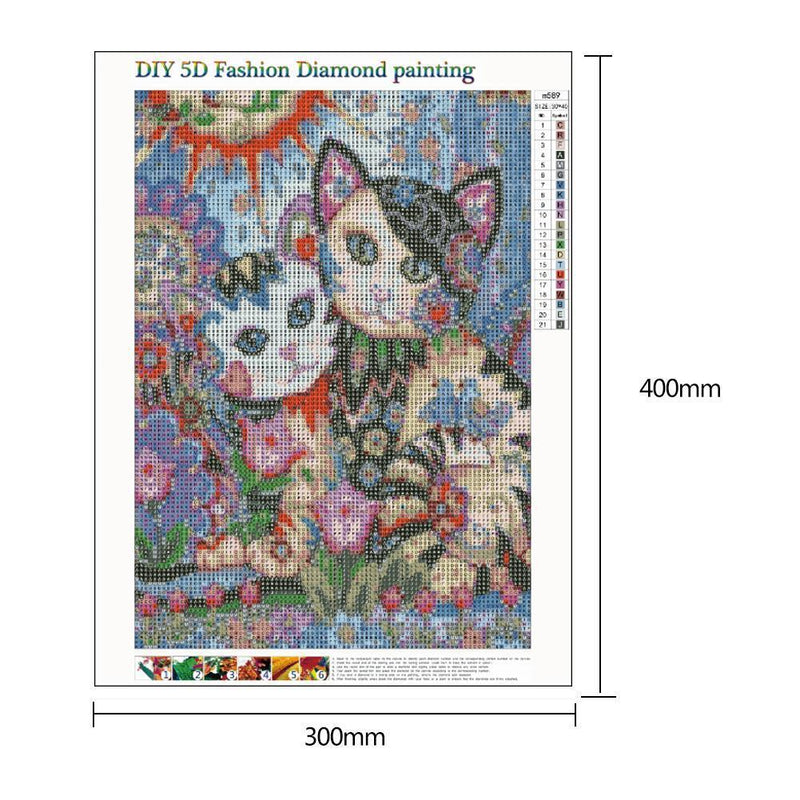 snowvirtuos 5D DIY Full Drill Diamond Painting 2 Cats Cross Stitch Embroidery Meuse
