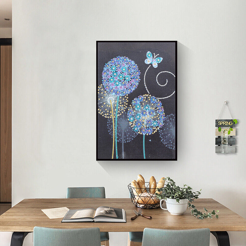 Special Shaped Rhinestone Picture 5D DIY Dandelion Diamond Painting Wall Decor