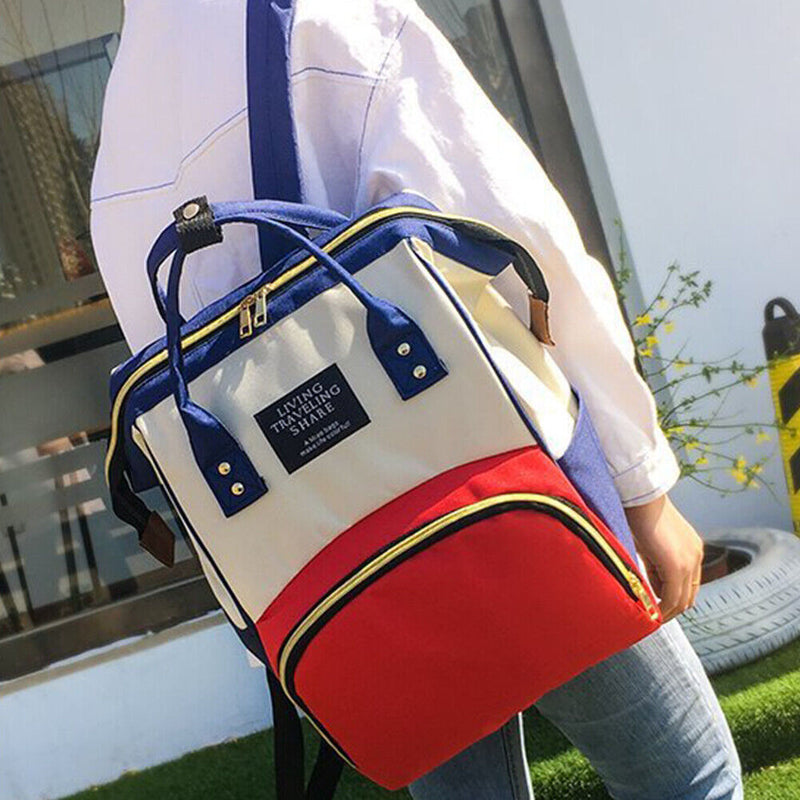 Mom Travel Rucksack Canvas Backpack Waterproof Portable Backpack (White) Newly