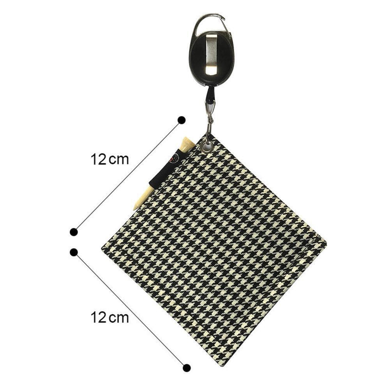 Golf Ball Cleaning Towel Golf Club Head Wiping Cloth Cleaner Tool (Black)