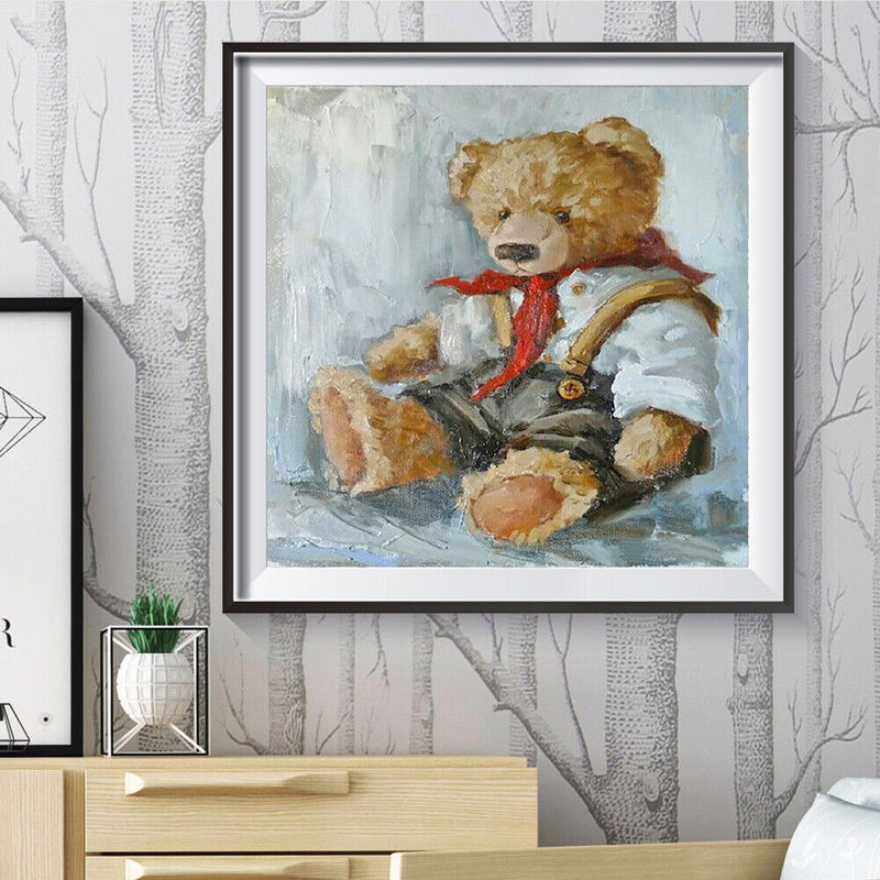 5D DIY Full Drill Round Shape Bear Rhinestone Diamond Drawing Home Decoration
