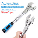10"" 5 in 1 Ratchet 180 Degrees Adjustable Wrench Torque Tensioner Repair Tools