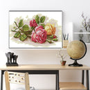 14CT Partial Cross Stitch Red Yellow Roses Counted DIY Home Decoration Gifts