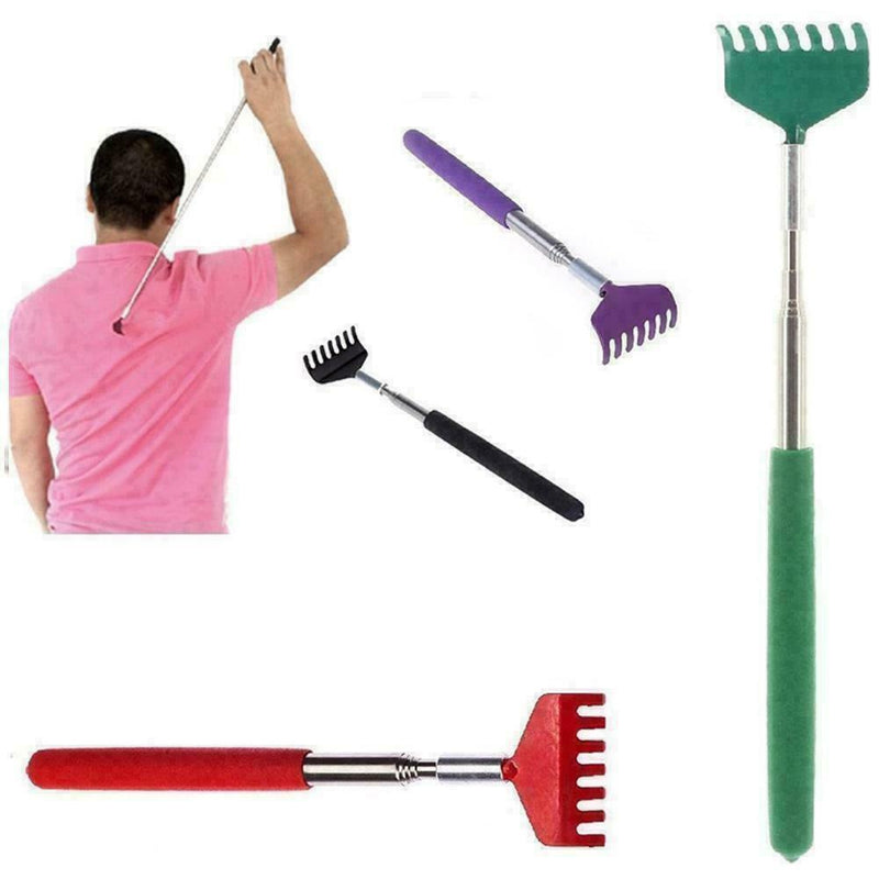 1x Steel Telescopic Scratcher Itch Back Massage Stick For Adjustable F1X8 Y4H4