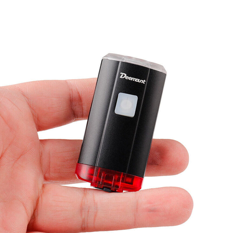 Bike Helmet Light Rechargeable Front Rear Headlight Bicycle Safety Warning Lamp